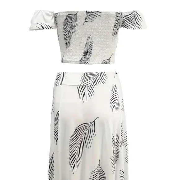 NEW•CREME DE LA CREME TROPICAL LEAF PRINT 2 PIECE MAXI SKIRT SET •XXL - Picture 6 of 13